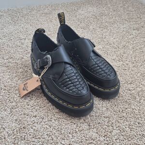 Dr Martens Ramsey Quad Monk Platform Woven Leather Creeper Shoes Sz M8/ W9